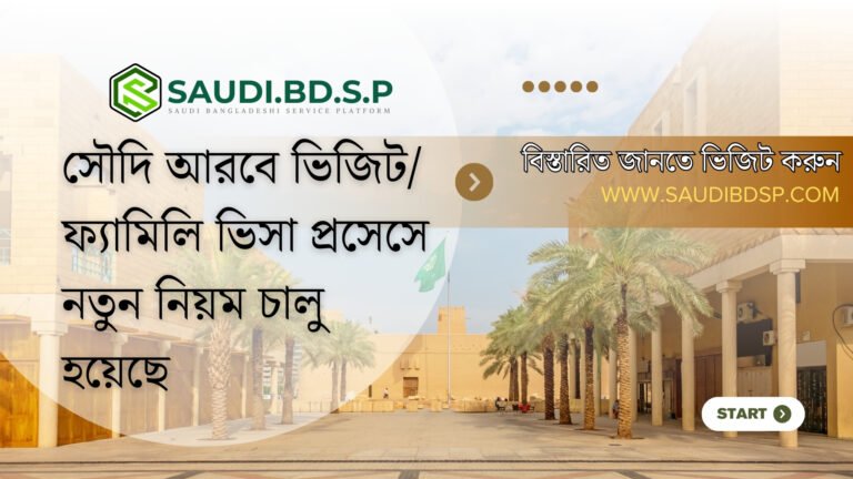 2025 সৌদি আরবে ভিজিট/ফ্যামিলি ভিসা প্রসেসে নতুন নিয়ম চালু হয়েছে
